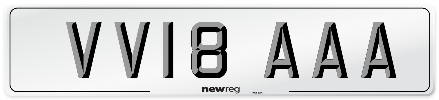 VV18 AAA Number Plate from New Reg